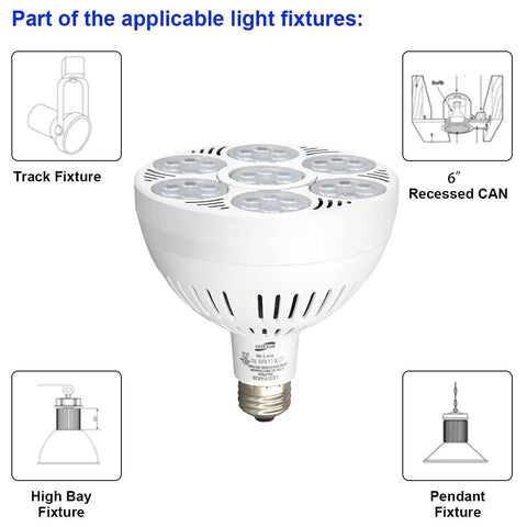 PAR38 LED Spotlight Bulb 10000K Cool White 45 Degree Beam applicable in various fixtures