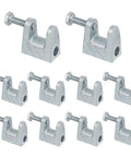Heavy Duty C Shape Beam Clamps Pack 0.78 Inch Jaw 25/32 Inch Opening Zinc Plated Carbon Steel With Locknuts, 10 clamps