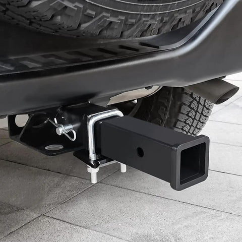 Built Tough Stainless Steel Trailer Hitch Pin Straight Up Easy Secure Fit Bent Receiver Lock installed on vehicle hitch.