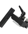 Woodworking Miter Track Jig 19mm T Slot Fixture with ergonomic handle and sliding limiter block, side view
