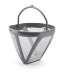 Coffee filter basket made of grey plastic and mesh, designed for use in the Boost Your Daily Grind With This Smooth Operator Retro Drip Coffee Maker Featuring 10 Cup Glass Carafe Programmable Auto Start Keep Warm Plate And Dual Strength Settings In Bold Red.