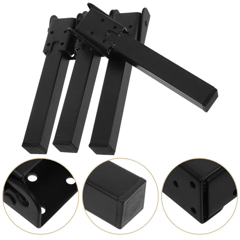 4 Pack Foldable Desk Legs Replacement For Computer Desks And Small Tables Beefy Black Iron Folding Table Legs With Easy Installation