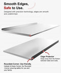 All Stainless Steel Prep Table 24 By 48 Inch With Rounded Corner Backsplash Adjustable Undershelf Heavy Duty Built To Last And Corrosion Resistant For Outdoor Kitchens Restaurants Hotels Workshops Garages And Gardens, featuring smooth edges and edge protector design.