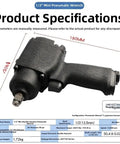 1/2 Inch Pneumatic Impact Wrench Delivers Hard Charging 475 Nm Punch Through A Rock Solid Double Hammer Drive and Featherlight Aluminum Housing.