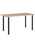 30 Inch Adjustable Metal Desk Legs Set Of 4 with black round furniture legs on a wooden tabletop, ideal for DIY tables.