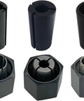 Six Piece Router Collet And Nut Set With Reducer Sleeves For 1/2 And 1/4 Inch Bits, 12mm 8mm 6mm, Includes 1/2, 1/4 And 12mm Collets And Nuts
