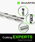 Router bit, SharpPro, 1/4 in shank, spiral downcut carbide endmill for wood inlay