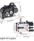 Ultralight Portal LCG Transmission Gearbox With Slipper Pad for One Tenth Scale Cheater Rigs showing size dimensions and weight.
