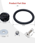 Front And Rear Bumper Quick Release Kit With Aluminum Fasteners And Fender Bracket, No Fuss Easy Removal And Reinstallation For General Motors Vehicles, Black Finish, Durable DIY Car Maintenance Accessory showing bolt, nut, and O-ring sizes