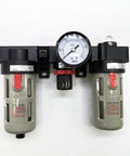 Three Unit Air Source Treatment FRL Combo For Pneumatic Systems With Filter Regulator Lubricator Bundle Easy Install Unit