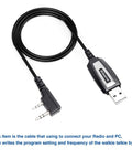 USB Ham Radio Programming Cable With CH340 Chip For UV5R BFF8HP showing USB and audio connectors