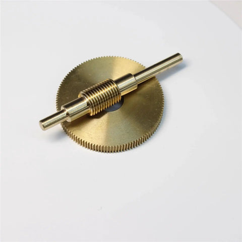 Top Shelf Brass Worm Gear Speed Reducer Kit Featuring Sweet One To 120 Ratio For Ultra Smooth Quiet Drive Systems. Brass gear with threaded center.