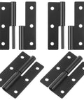 Four Pack Lift Off Door Hinges 2.5 By 1.5 Inches Stainless Steel With Self Lubricating Pins Quick Release Hardware two pieces set