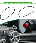 9.25 Inch Non Vented Rotor Silencer Band Two Pack for brake lathe noise reduction, shown above industrial equipment