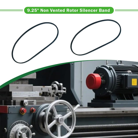 9.25 Inch Non Vented Rotor Silencer Band Two Pack for brake lathe noise reduction, shown above industrial equipment