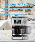 Easy Glide Kitchen Appliance Sliders 16 Pieces Self Adhesive Small Appliance Sliders That Make Moving Heavy Coffee Makers And Air Fryers A Breeze Space Saving Countertop Must Have Gadgets For Home Black moving coffee maker on counter