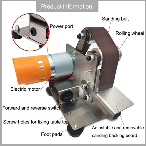 Rugged Little Bench Grinder And Belt Sander With Adjustable Speed Badass 13 Inch Tool showing electric motor, sanding belt, and components.
