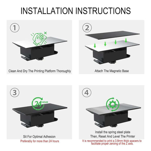 Installation instructions for Flexible Magnetic Build Plate For Anycubic Photon Mono M7 And M7 Pro Resin 3D Printer