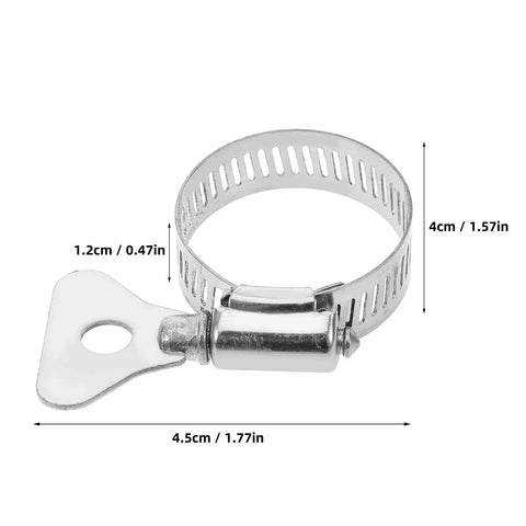 Top Notch 10 Pc Stainless Steel Hose Clamp Kit For Plumbing And Tubes With Worm Drive Secure Install Fixing Water Fuel Lines Quick Release Heavy Duty Gear, 4.5cm clamp