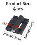 4 Pack Adjustable Torque Hinge Set With Plastic Position Control, 43x36x12.5mm, black finish, shown with size dimensions