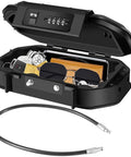 Waterproof 4 Digit Lock Box With Removable Cable Portable Anti Theft Safe For Travel Gym Beach Dorms Resettable Code Cash Case Outdoor Key Hider Small Security Box For Keys Cash And Valuables with open lid showing contents