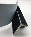 Built To Last Self Adhesive Sandpaper Frame Holder For Woodworking And Grinding With Grippy Non Slip Handle For Quick Pad Swaps And Smooth 30 Cm Corner Sanding, showing sandpaper being attached.