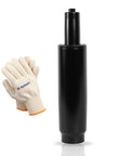 Beefed-Up Heavy Duty Office Chair Cylinder Replacement With 2.4 Inch Stroke And 1000 Lb Class 4 Hydraulic Lift shown with gloves