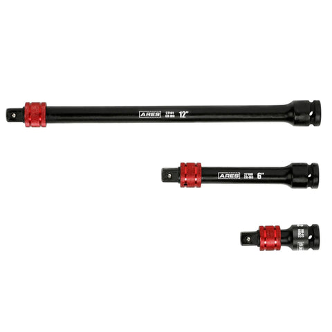Nine Piece Extension Bar Set With Magnetic Organizer Includes Quarter Inch Drive Extensions in Two, Four, and Six Inches
