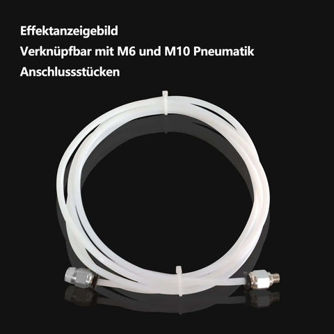 2M PTFE Teflon Tube For 1.75mm Filament 4mm OD 2mm ID Extruder Tubing For 3D Printers with M6 and M10 connectors