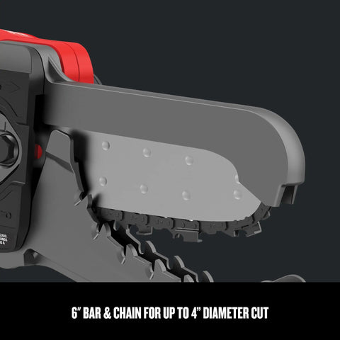 Cordless Lopper With 6 Inch Cut Range And Patented Clamping Jaws, Prunes In One Easy Swing, Cleanly Cuts Up To 4 Inch Branches