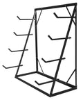 Heavy Duty 4 Tier Lumber Storage Rack with Adjustable Steel Frame for organizing garage clutter, featuring a black finish.