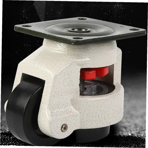 4 Pack Heavy Duty Leveling Workbench Casters With Single Wheel GD-80F, 500 Kg Load Capacity Transport Wheels, Adjustable Base For Industrial Equipment, Built To Move Your Shop Benches And Heavy Machinery, white alloy caster with black nylon wheel