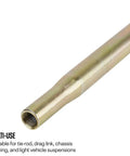 Steel Tube With Swaged Ends 12 Inch Length Three Quarters Inch Outer Diameter Wall Thickness 0.065 Inch Half Inch 20 Threads Right Hand On One End Left Hand On The Other Zinc Plated For Corrosion Resistance Adjustable Length close-up of threaded end