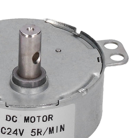 Close-up of DC Brushless Micro Reduction Synchronous Motor for Home Appliances 5 RPM 24V Quiet High Torque Electric Motor Ideal for Massagers and Air Conditioners.