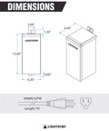Dimensions diagram of Rock Solid 300W Landscape Transformer with Multi Tap 12 13 14 15 Volt Output Weatherproof Outdoor Power Supply.
