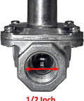 NG LPG convertible gas regulator with 1/2 inch inlet adapter, perfect for grills and stoves, displaying detailed front view.