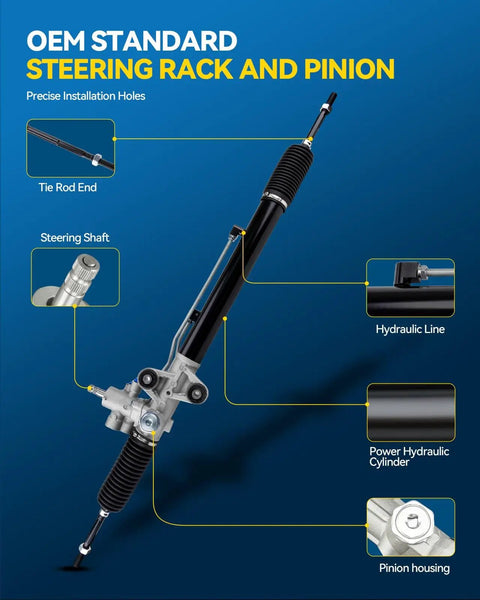 Rack And Pinion Steering Assembly For Honda Pilot 2003 2008 With Hydraulic Power Direct Replacement 262719 illustrated parts