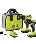 18V Cordless Drill Driver and Impact Driver Kit, 2 Tool Combo with Two 1.5Ah Batteries and Carry Bag