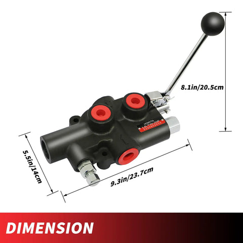 Auto Return Detent Valve for Log Splitters 25 GPM High Flow Hydraulic Valve 3500 PSI Rating Built Tough With One Half Inch Work Ports