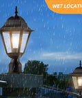 Outdoor Post Light Waterproof Cast Aluminum Lamp Post Fixture With Pier Mount Base Matte Black Sixteen Point Five Inch Lantern