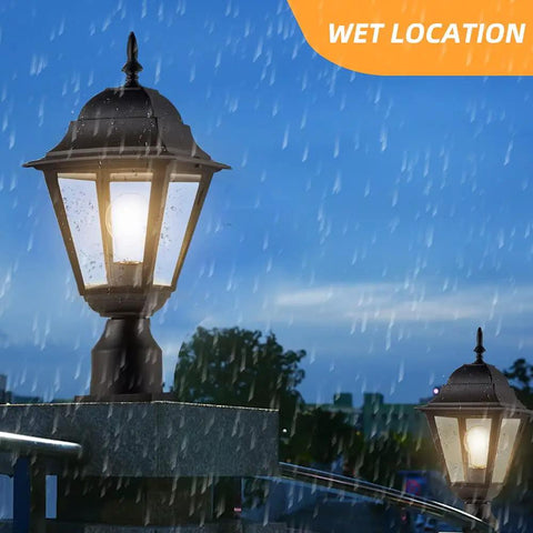 Outdoor Post Light Waterproof Cast Aluminum Lamp Post Fixture With Pier Mount Base Matte Black Sixteen Point Five Inch Lantern