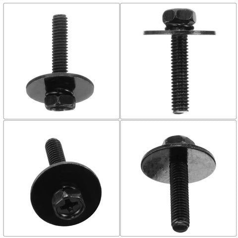 100 Piece M4 Black Drum Set Screws With Washers For Snare And Tom Mounts Replacement Hardware Non Slip Textured Grip Easy Install Durable Metal Nuts And Bolts For Drum Lugs, black screw with washer close-up