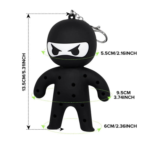 Ninja Golf Tee Holder Keychain Portable Tee Organizer For Golf Bags Includes 10 Colorful Tees A Dope Gift For Men And Women Black