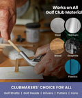 Person applying Straight Up Solid Rapid Cure Golf Club Epoxy Quick Fix Glue for golf club materials like steel and wood.
