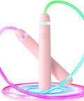 Light Up Jump Rope With Colorful LED Glow, Adjustable Skipping Rope For Kids And Grownups, Totally Lit Night Glow, Pink