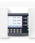 Front view of Beefed-Up 3 Axis Digital Readout Kit With Linear Scale Encoders display for precise milling, drilling, and cutting.