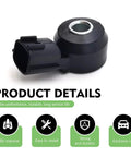 Plug And Play Ignition Knock Sensor Replacement For Car Engine Detonation Detection Fits Most Vehicles Direct Oem Style With Two Pin Connector Black Color That Gets Your Ride Back In Top Shape, black ABS sensor with two-pin connector