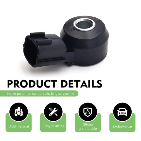 Plug And Play Ignition Knock Sensor Replacement For Car Engine Detonation Detection Fits Most Vehicles Direct Oem Style With Two Pin Connector Black Color That Gets Your Ride Back In Top Shape, black ABS sensor with two-pin connector