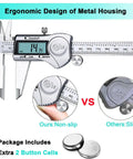 Digital Caliper 8 Inch Stainless Steel Tool Built To Last With IP54 Splash Proof Protection featuring LCD and zero reset