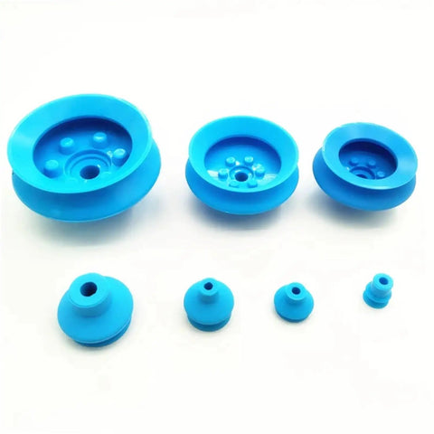 Grab this Heavy Duty Industrial Vacuum Suction Cup For Robot Arms And Manipulators, three sizes in blue NBR material.